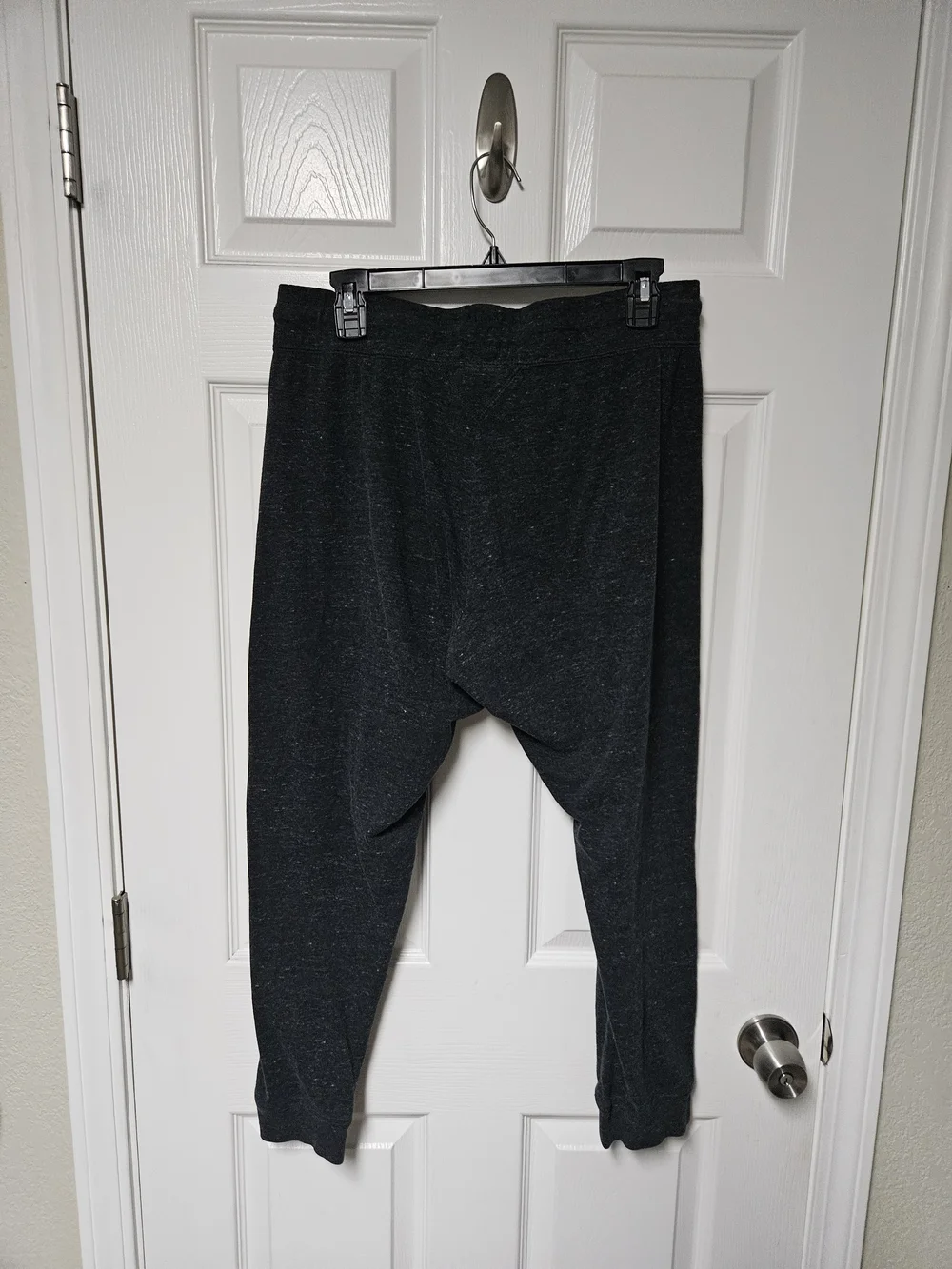 Nike Women's Black Heather Jogger Sweatpants with White Drawstring